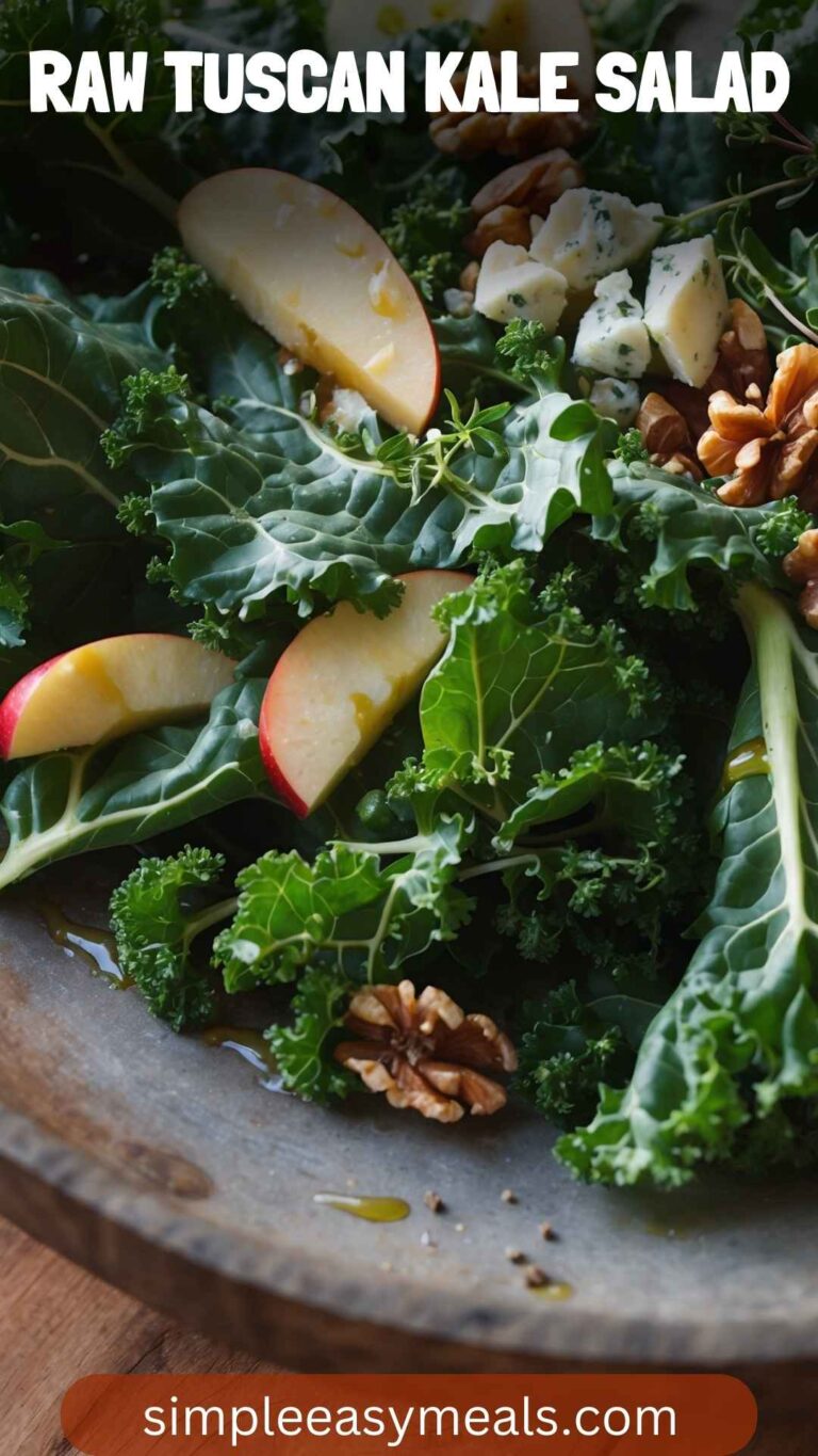 Raw Tuscan Kale Salad – Simple Easy Meals