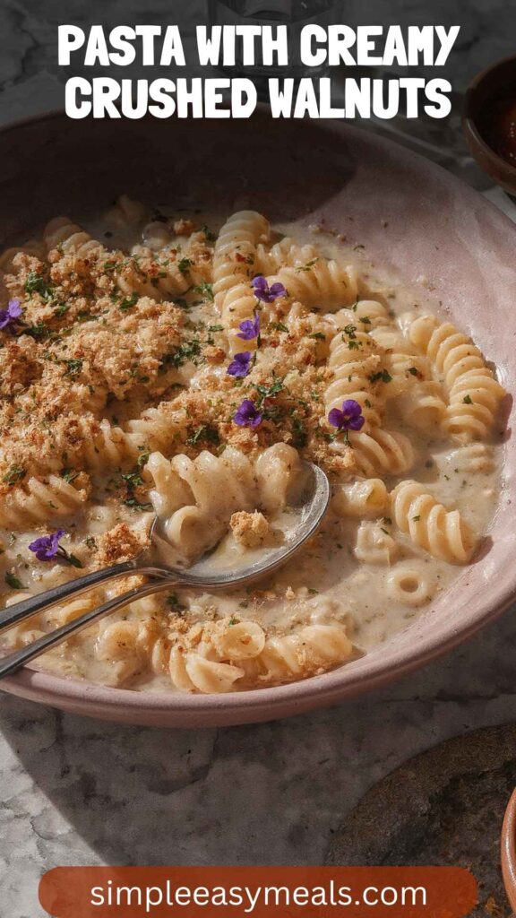Pasta With Creamy Crushed Walnuts