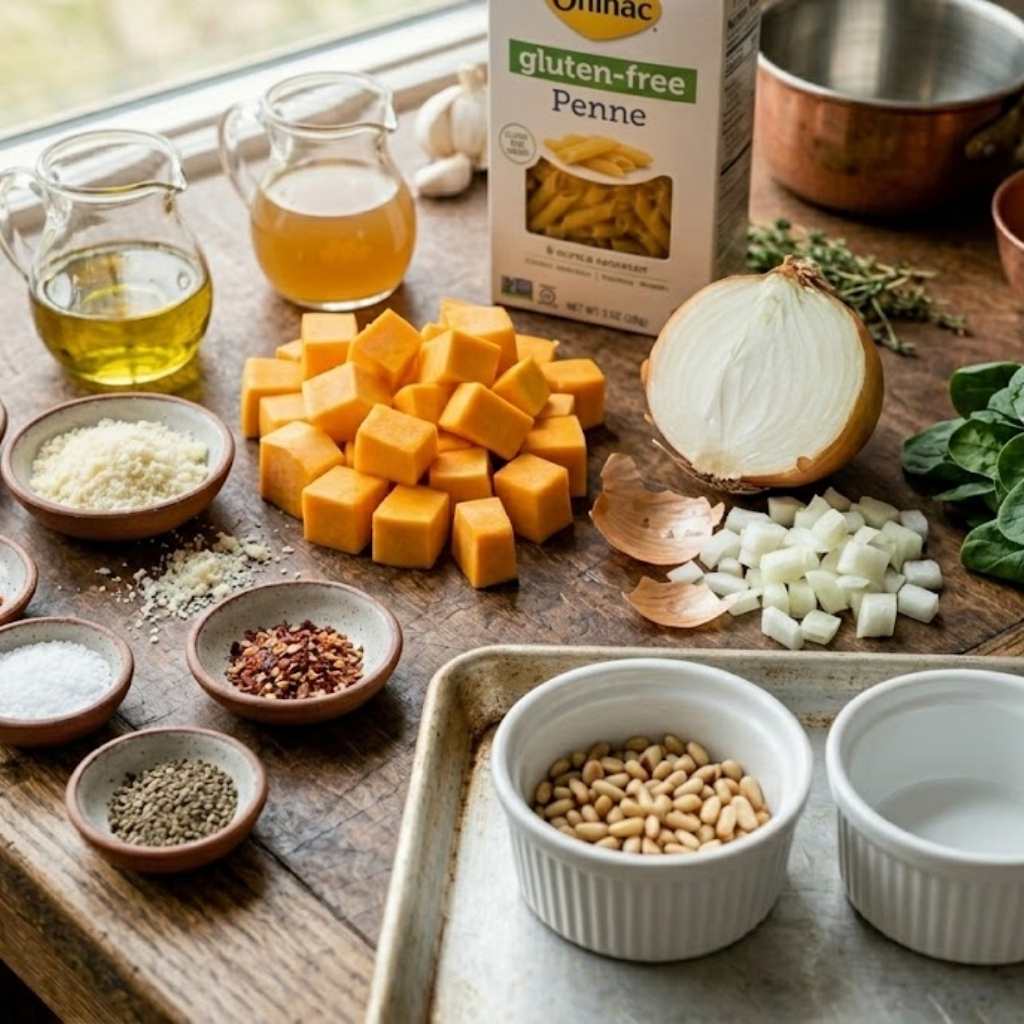 Ingredients You'll Need To Make This Butternut Squash Spinach Recipe
