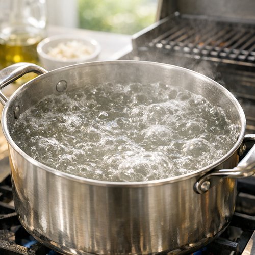 Step 2: Get Your Water Boiling and Grill Ready