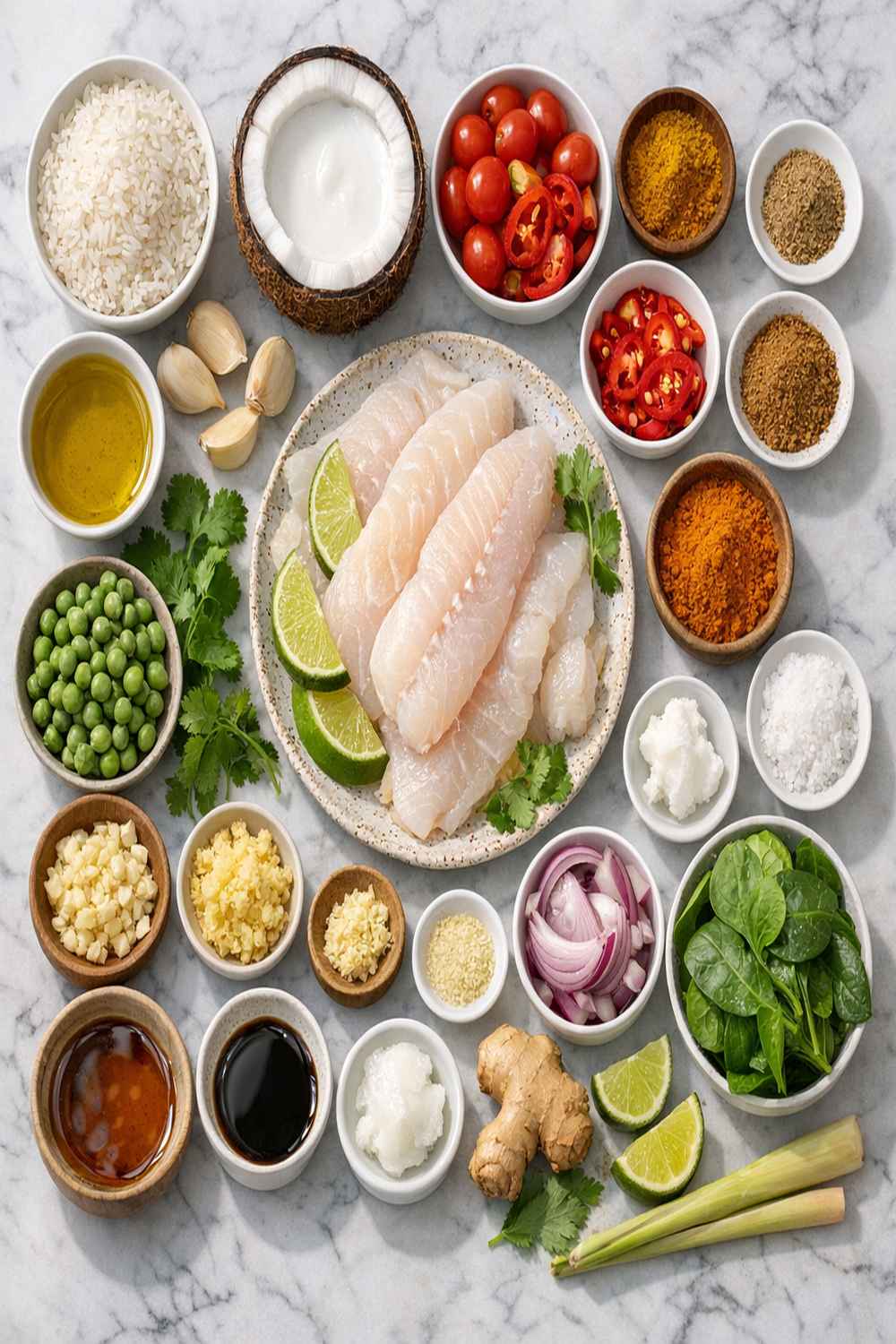 Coconut Lime Fish Curry Recipe ingredients