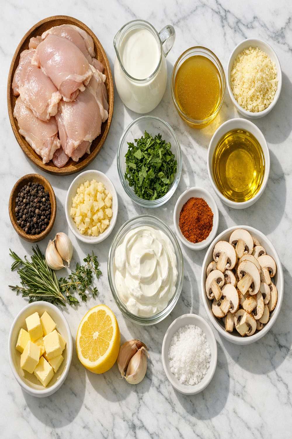 Creamy Chicken Thigh Recipe ingredients