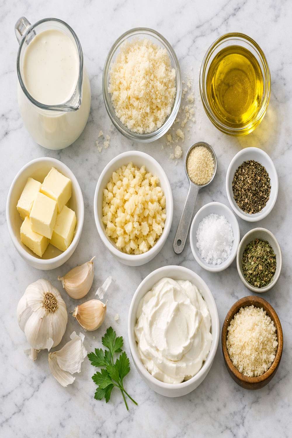 Creamy Parmesan Garlic Sauce Recipe ingredients
