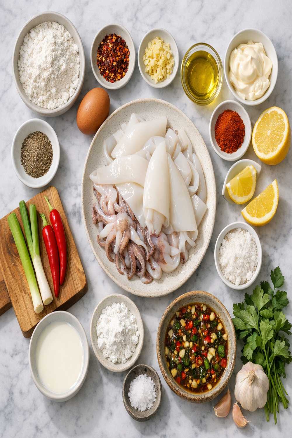 Crispy Squid Recipe ingredients